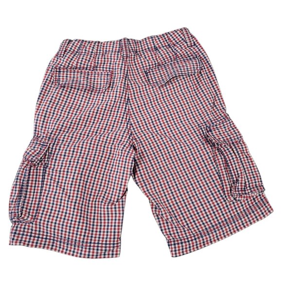 GAP Kids Boys Red & White Check Shorts w Concealed Adjustable Waist 14 - Picture 2 of 4